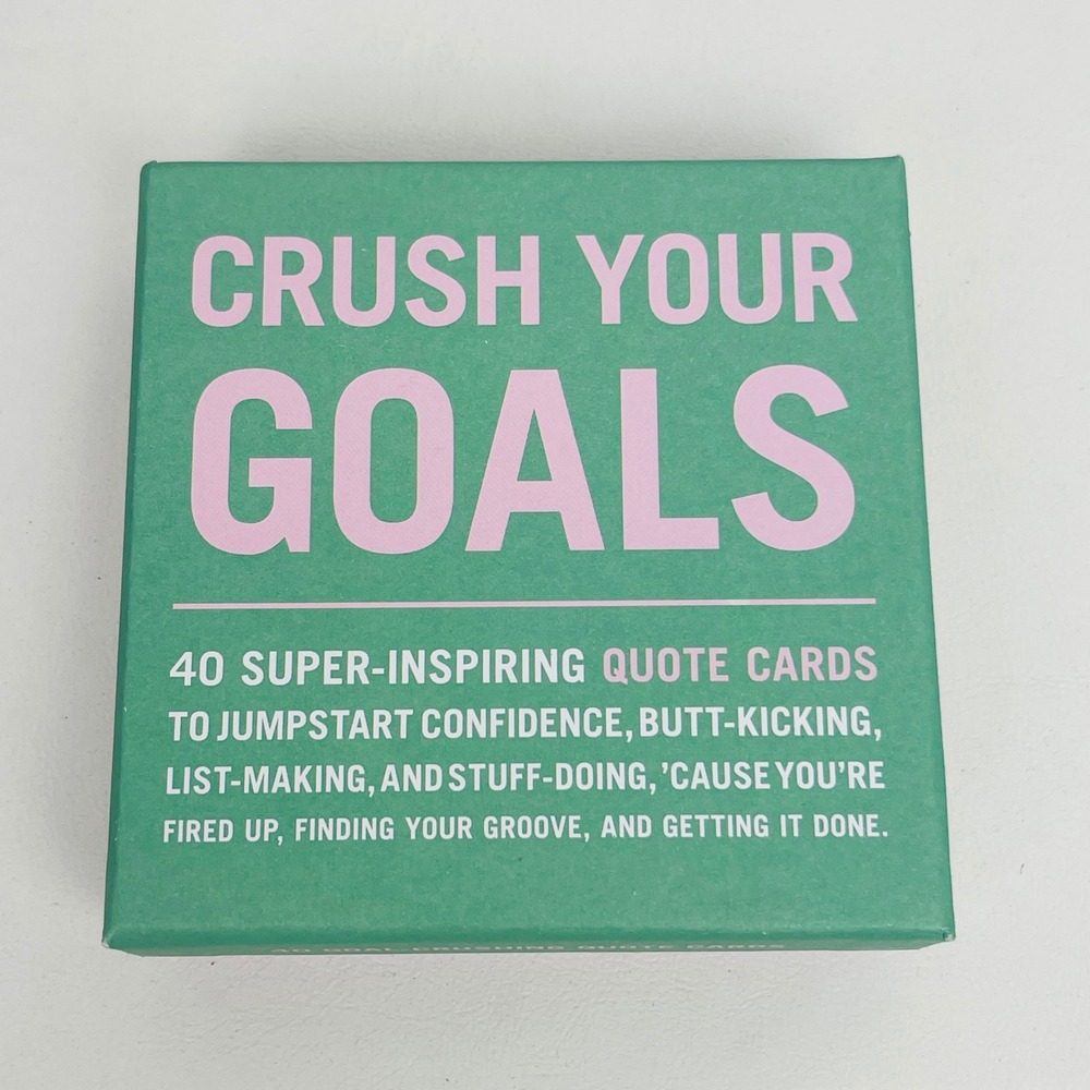Knock Knock Quote Cards OS Crush Your Goals Green Motivational Excellent